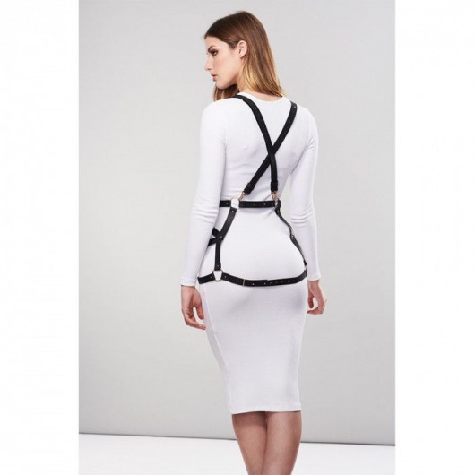Чёрная упряжь ARROW DRESS HARNESS - Bijoux Indiscrets - купить с доставкой в Краснодаре