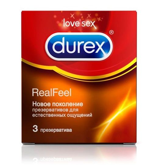 Презервативы Durex RealFeel для естественных ощущений - 3 шт. - Durex - купить с доставкой в Краснодаре