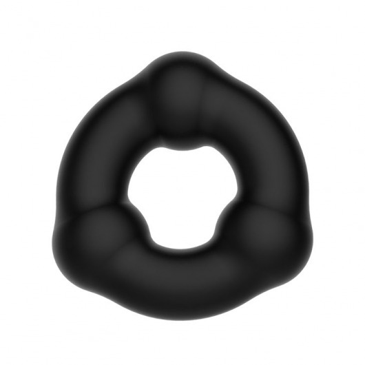 Черное эрекционное кольцо с 3 шариками - Baile - в Краснодаре купить с доставкой