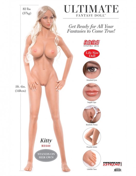 Невероятно реалистичная секс-кукла Ultimate Fantasy Dolls Kitty - Pipedream - в Краснодаре купить с доставкой