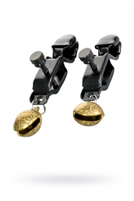 Черно-золотистые зажимы для сосков TOYFA Theatre - ToyFa - купить с доставкой в Краснодаре