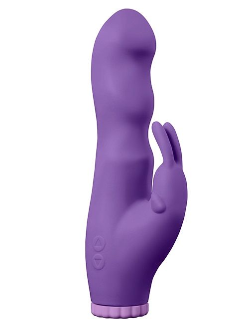 Фиолетовый вибратор с клиторальным стимулятором PURRFECT SILICONE DELUXE RABBIT 100FNCT - 20 см. - Dream Toys