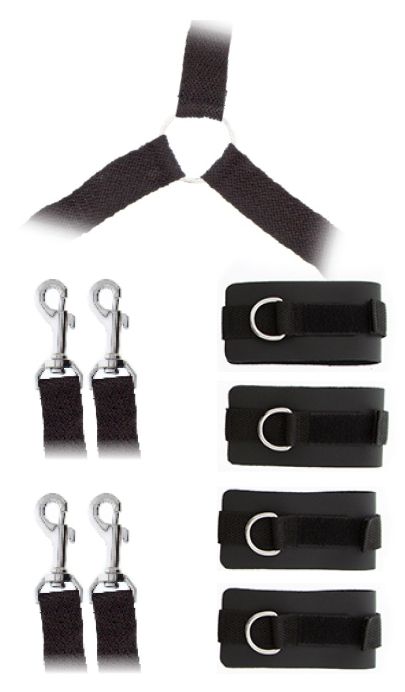 Комплект наручников и поножей LUXURIOUS BED RESTRAINT CUFF SET - Blush Novelties - купить с доставкой в Краснодаре