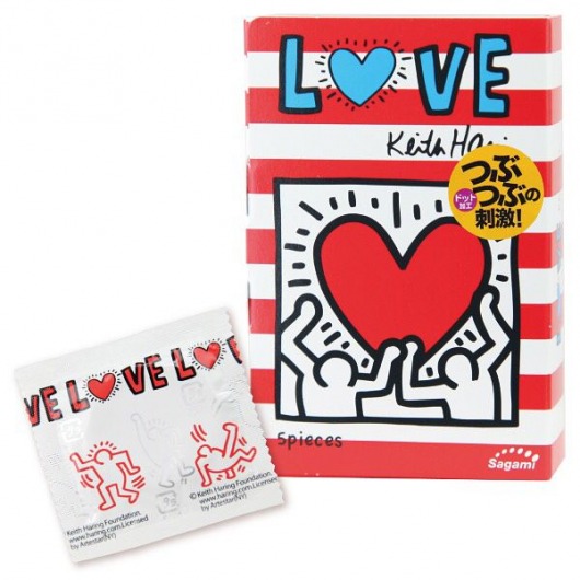 Презервативы Sagami LOVE Keith Haring - 12 шт. - Sagami - купить с доставкой в Краснодаре