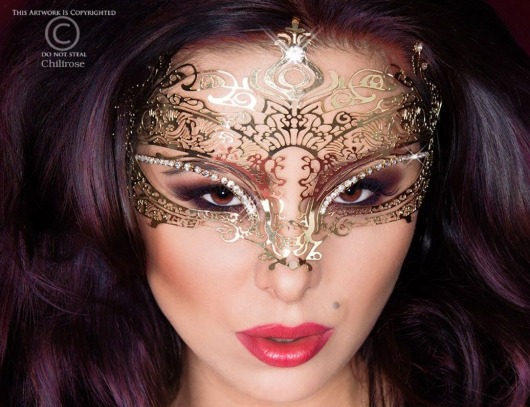 Фигурная золотистая маска Mysterious Mask - Chilirose купить с доставкой