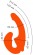 Оранжевый анатомический страпон с вибрацией - Главсексмаг - купить с доставкой в Краснодаре