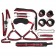 Черно-красный набор БДСМ: наручники, оковы, ошейник с поводком, кляп, маска, плеть, лиф - Bior toys - купить с доставкой в Краснодаре