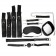 Черный текстильный набор БДСМ: наручники, оковы, ошейник с поводком, кляп, маска, плеть - Bior toys - купить с доставкой в Краснодаре