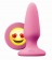 Розовая силиконовая пробка среднего размера Emoji ILY - 10,2 см. - NS Novelties - купить с доставкой в Краснодаре