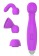Фиолетовый вибромассажер BOWLING с 3 насадками - Bior toys