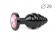 Черная ребристая анальная втулка с розовым кристаллом - 7,1 см. - Anal Jewelry Plug - купить с доставкой в Краснодаре