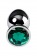 Серебристая коническая анальная втулка с зеленым кристаллом - 9,5 см. - ToyFa - купить с доставкой в Краснодаре