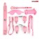Оригинальный розовый набор БДСМ: маска, кляп, верёвка, плётка, ошейник, наручники, оковы - Bior toys - купить с доставкой в Краснодаре
