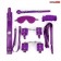 Большой набор БДСМ в фиолетовом цвете: маска, кляп, плётка, ошейник, наручники, оковы, верёвка - Bior toys - купить с доставкой в Краснодаре