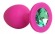 Ярко-розовая анальная пробка с зеленым кристаллом - 9,5 см. - Bior toys - купить с доставкой в Краснодаре
