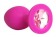 Ярко-розовая анальная пробка с нежно-розовым кристаллом - 9,5 см. - Bior toys - купить с доставкой в Краснодаре