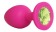 Ярко-розовая анальная пробка с салатовым кристаллом - 9,5 см. - Bior toys - купить с доставкой в Краснодаре