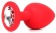 Красная анальная пробка с прозрачным кристаллом - 9,5 см. - Bior toys - купить с доставкой в Краснодаре