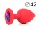 Красная анальная пробка с фиолетовым кристаллом - 9,5 см. - Bior toys - купить с доставкой в Краснодаре