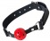 Красный кляп-шарик на черном регулируемом ремешке - Штучки-дрючки - купить с доставкой в Краснодаре