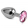 Небольшая серебристая анальная втулка с розовым кристаллом - 7,6 см. - Lovetoy - купить с доставкой в Краснодаре