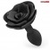 Черная гладкая анальная втулка-роза - Bior toys - купить с доставкой в Краснодаре