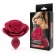Красная гладкая анальная втулка-роза - Bior toys - купить с доставкой в Краснодаре