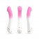Бело-розовый изогнутый силиконовый вибромассажер - 18,7 см. - Silicone Toys