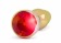 Золотистая анальная пробка-ёлочка с красным кристаллом - 11,5 см. - Shots Media BV - купить с доставкой в Краснодаре