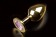 Большая золотая анальная пробка с закругленным кончиком и розовым кристаллом - 9 см. - Пикантные штучки - купить с доставкой в Краснодаре