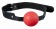 Красный силиконовый кляп-шар с ремешками из полиуретана Solid Silicone Ball Gag - Blush Novelties - купить с доставкой в Краснодаре