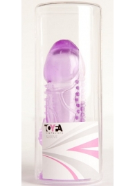 Фиолетовая гелевая насадка с шипами - 13 см. - Toyfa Basic - в Краснодаре купить с доставкой