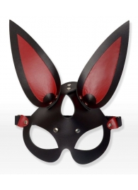 Черно-красная кожаная маска с длинными ушками - Sitabella - купить с доставкой в Краснодаре