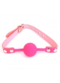 Розовый силиконовый шар-кляп на регулируемом ремешке - Notabu - купить с доставкой в Краснодаре