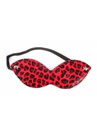 Красная маска на резиночке с леопардовыми пятнышками - Notabu - купить с доставкой в Краснодаре