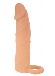 Насадка на пенис с кольцом для мошонки - 17,4 см. - Sex Expert - в Краснодаре купить с доставкой