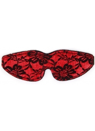 Красная маска на глаза с черным кружевом - Notabu - купить с доставкой в Краснодаре