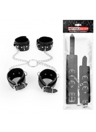 Комплект наручников и оков на металлических креплениях с кольцом - Notabu - купить с доставкой в Краснодаре