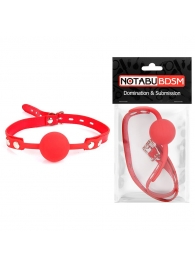 Красный силиконовый кляп-шарик на регулируемом ремешке - Notabu - купить с доставкой в Краснодаре