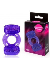 Фиолетовое эрекционное кольцо в двумя вибропулями - Erowoman-Eroman - в Краснодаре купить с доставкой