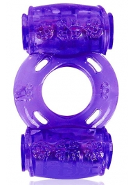 Фиолетовое эрекционное кольцо в двумя вибропулями - Erowoman-Eroman - в Краснодаре купить с доставкой