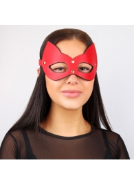 Красно-черная игровая маска с ушками - Notabu - купить с доставкой в Краснодаре