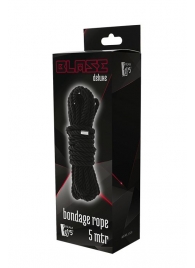 Черная веревка для шибари DELUXE BONDAGE ROPE - 5 м. - Dream Toys - купить с доставкой в Краснодаре