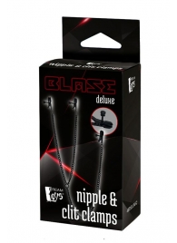 Черные зажимы на соски и клитор на цепочке DELUXE NIPPLE   CLIT CLAMPS - Dream Toys - купить с доставкой в Краснодаре