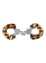 Наручники с леопардовым мехом Furry Fun Cuffs Leopard - Toy Joy - купить с доставкой в Краснодаре