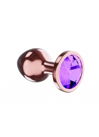 Пробка цвета розового золота с фиолетовым кристаллом Diamond Amethyst Shine S - 7,2 см. - Lola Games - купить с доставкой в Краснодаре