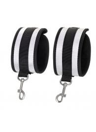 Серебристо-черные наручники Anonymo - ToyFa - купить с доставкой в Краснодаре