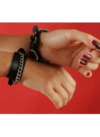 Декорированные цепочками узкие наручники - Подиум - купить с доставкой в Краснодаре