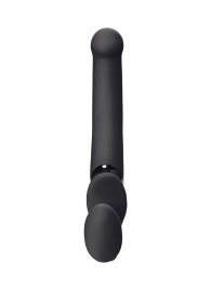 Черный безремневой вибрострапон Silicone Bendable Strap-On - size XL - Strap-on-me - купить с доставкой в Краснодаре