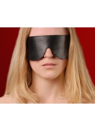 Чёрная широкая кожаная маска на глаза - Sitabella - купить с доставкой в Краснодаре